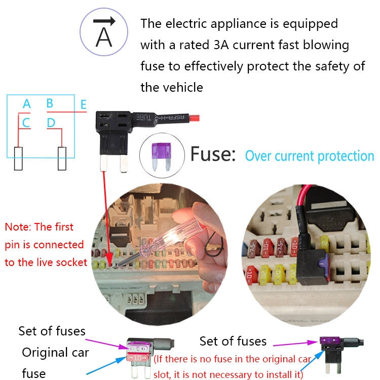 C301 12V to 5V Car ACC Takes Electricity Buck Cables