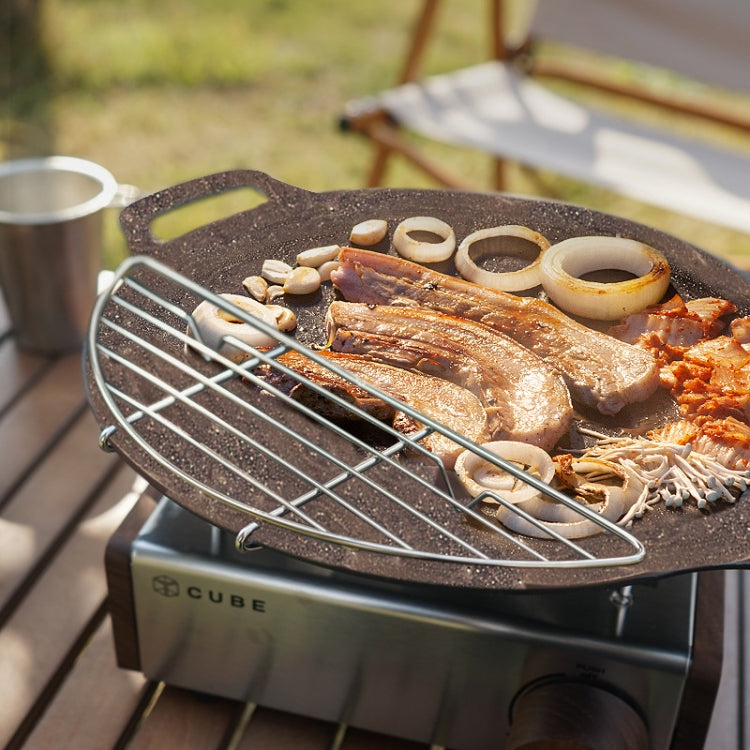 304 Stainless Steel Camping BBQ Frying Pan Steaming Rack, Size:-Reluova