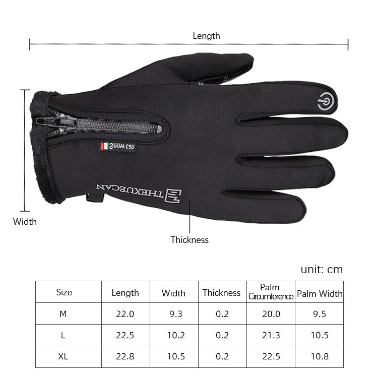 Outdoor Riding Windproof Cold-proof Zipper Gloves