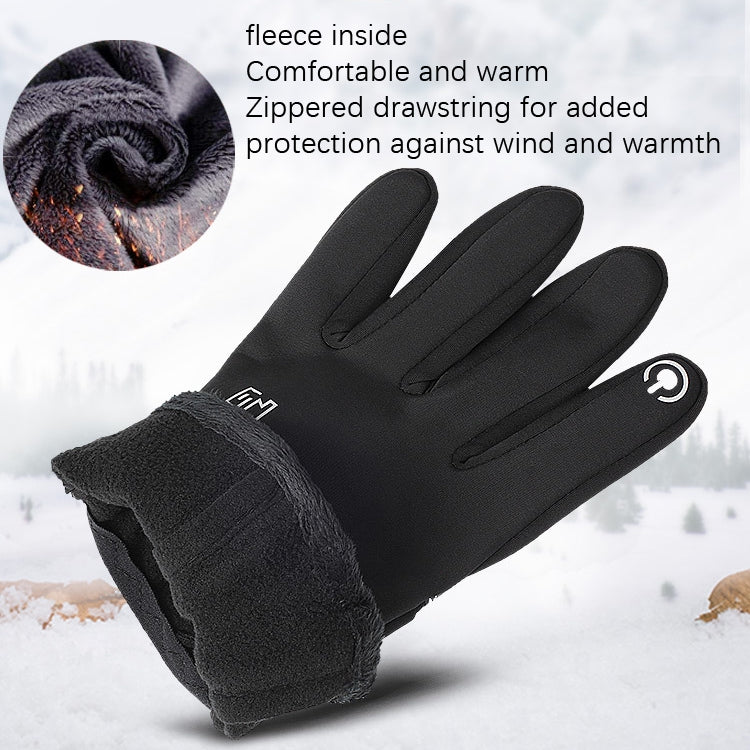 Outdoor Riding Windproof Cold-proof Zipper Gloves