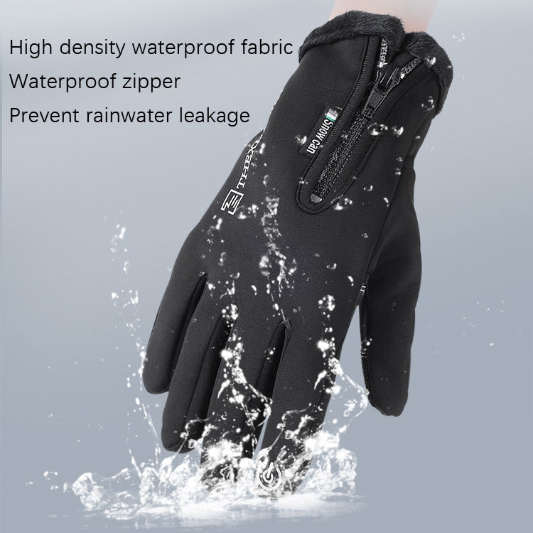 Outdoor Riding Windproof Cold-proof Zipper Gloves Reluova