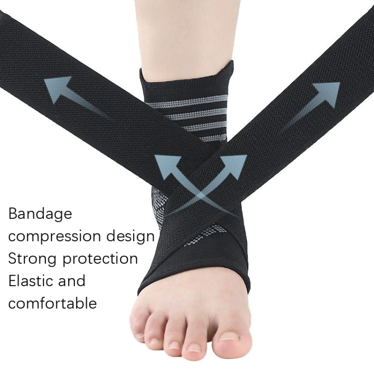 Nylon Sports Compression Striped Bandage Ankle Support