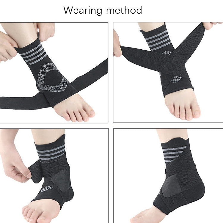 Nylon Sports Compression Striped Bandage Ankle Support