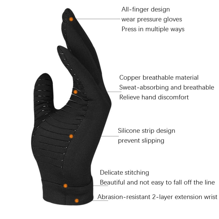 Copper Fiber Pressure Sports Fitness Anti-Slip Gloves, Size: Reluova