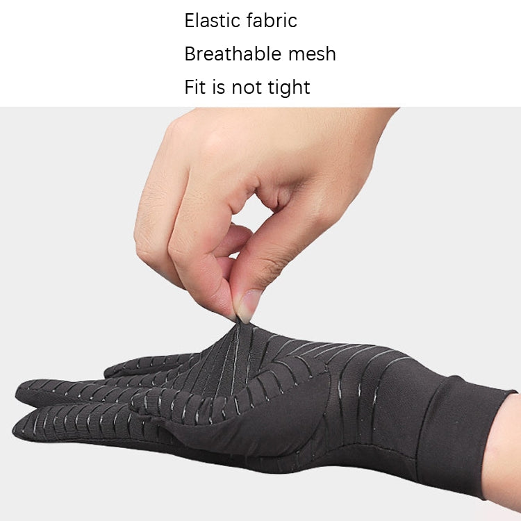 Copper Fiber Pressure Sports Fitness Anti-Slip Gloves, Size: