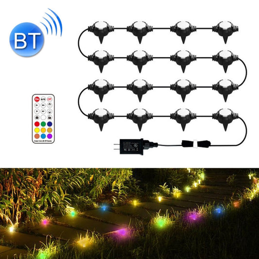 F16C 16 LEDs RGB Bluetooth String Lights Outdoor Waterproof Buried Lamp, US Plug My Store