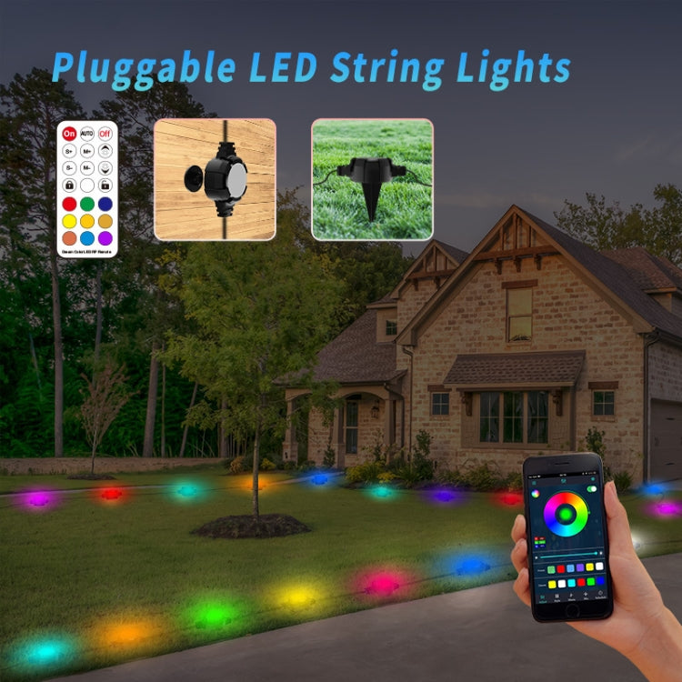 F16C 16 LEDs RGB Bluetooth String Lights Outdoor Waterproof Buried Lamp, US Plug My Store