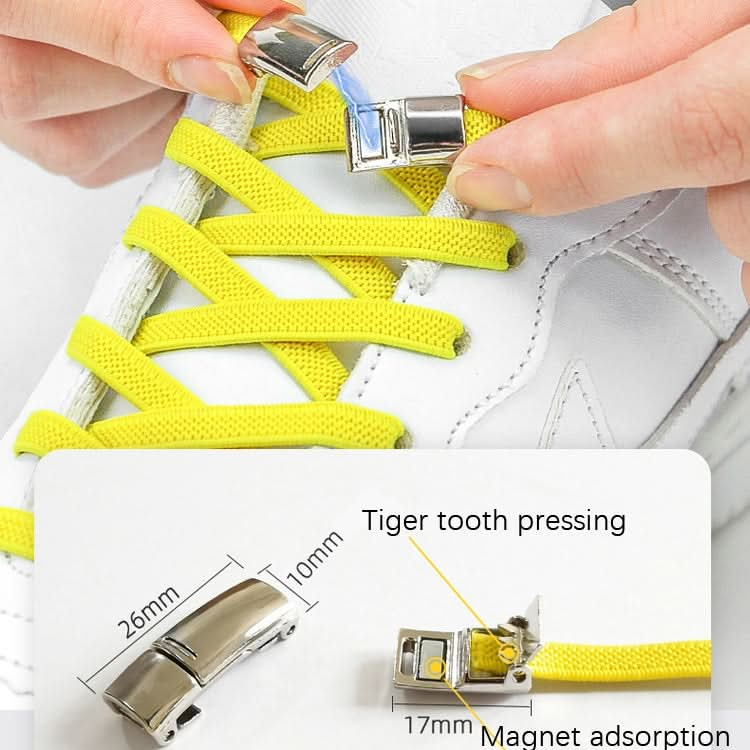 SLK28 Metal Magnetic Buckle Elastic Free Tied Laces, Style: Gold Magnetic Buckle Reluova