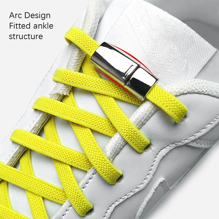 SLK28 Metal Magnetic Buckle Elastic Free Tied Laces, Style: Gold Magnetic Buckle Reluova