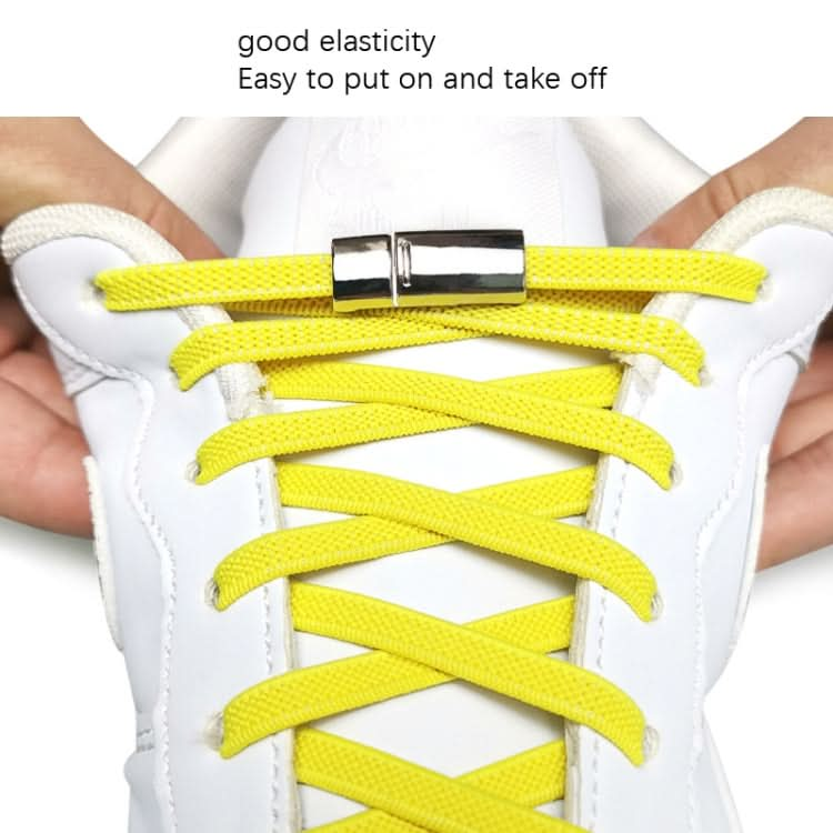 SLK28 Metal Magnetic Buckle Elastic Free Tied Laces, Style: Gold Magnetic Buckle Reluova