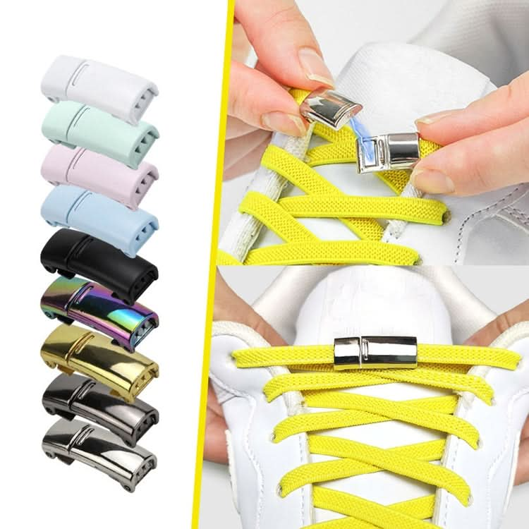 SLK28 Metal Magnetic Buckle Elastic Free Tied Laces, Style: Gold Magnetic Buckle Reluova