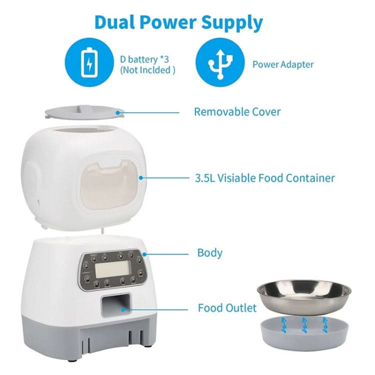 3.5L Elf Pet Feeder Automatic Feeder-Reluova