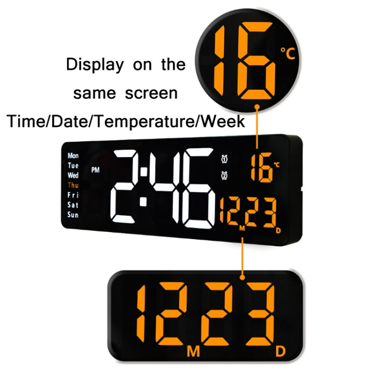 6626 Living Room Wall-Mounted Large Screen Display LED Digital Clock-Reluova