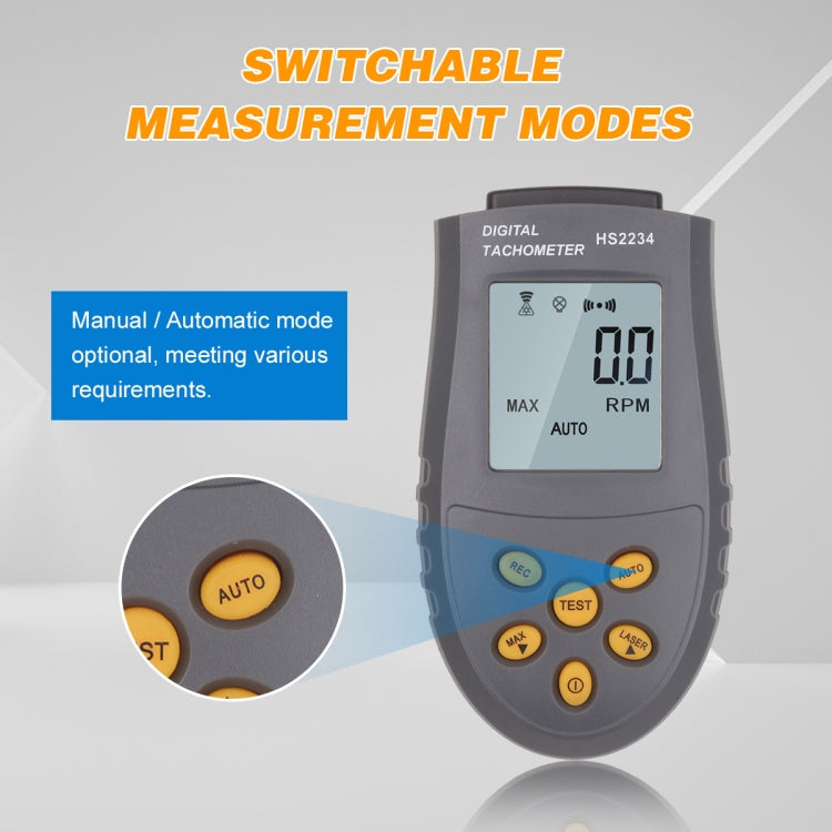 HS2234 Non-contact Laser Tachometer Digital Display Motor Tachometer