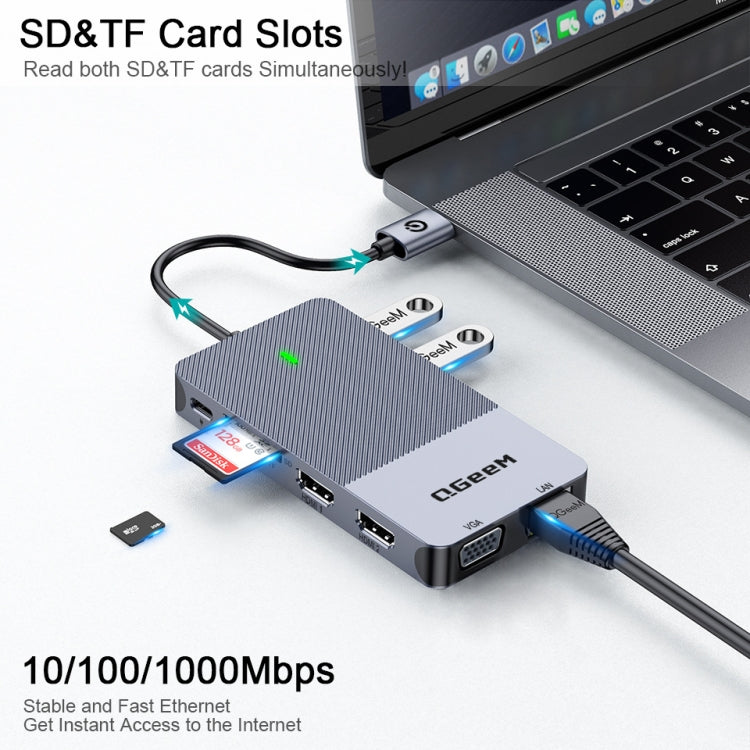 QGeeM 11 In 1 Multifunctional Type-C Extension HUB Adapter