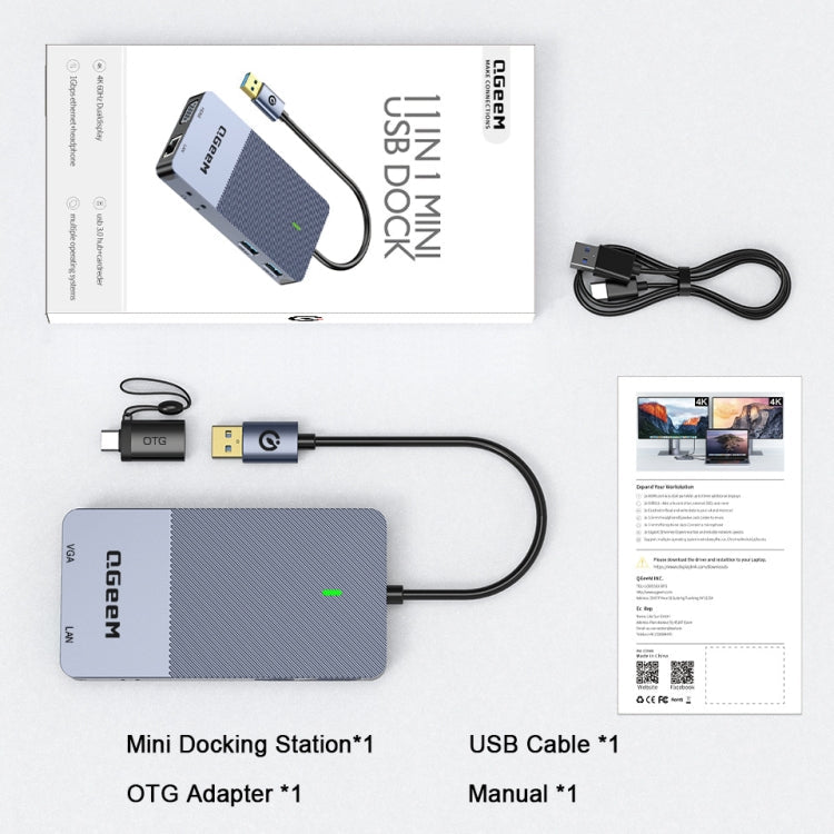 QGeeM 11 In 1 Multifunctional Type-C Extension HUB Adapter