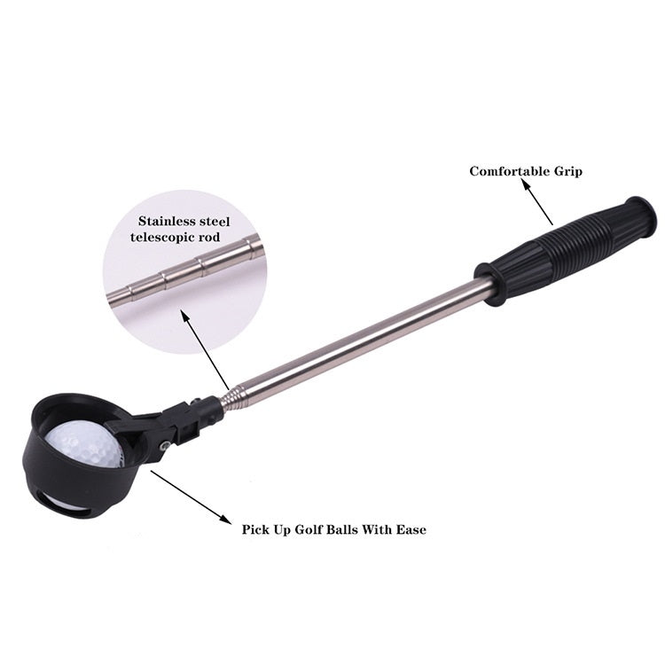 Golf 8 Sections Foldable Antenna Rod Stainless Steel Ball Picker