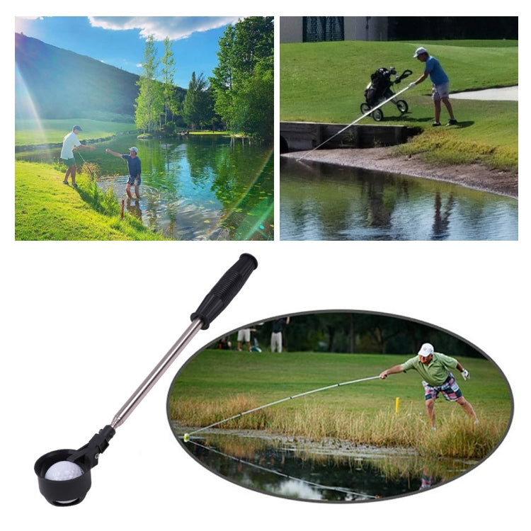 Golf 8 Sections Foldable Antenna Rod Stainless Steel Ball Picker