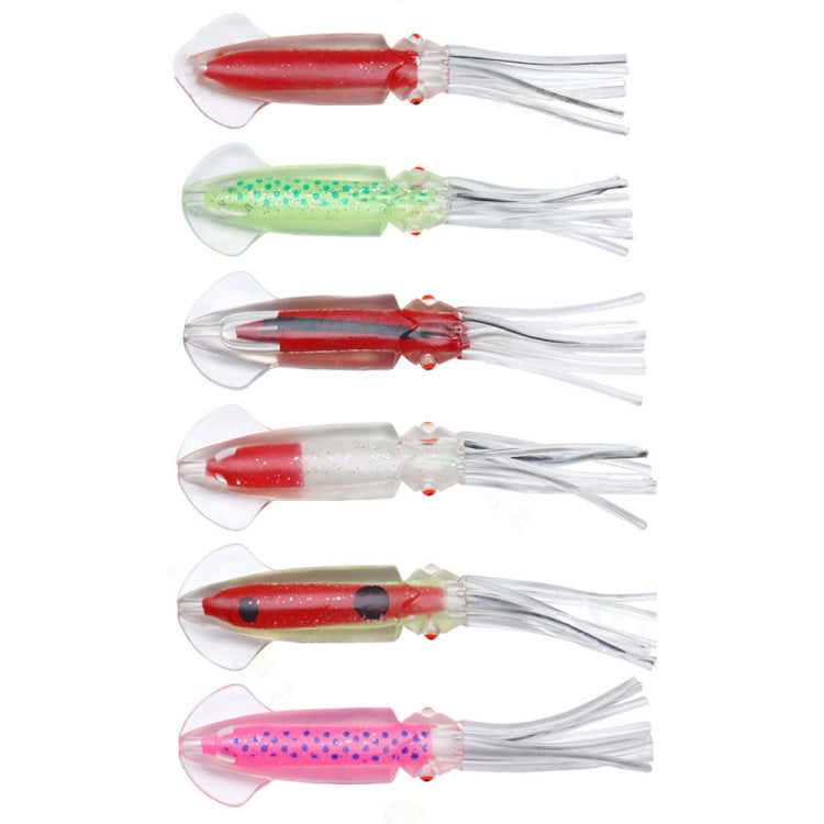 6 PCS / Bag HENGJIA SO1516 12cm / 15cm Colorful Octopus Fake Bait