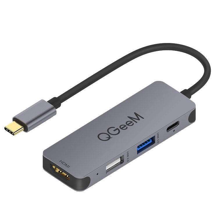 QGeeM UH04-1 4 In 1 USB 3.0 Multifunction Type-C Extension HUB Adapter