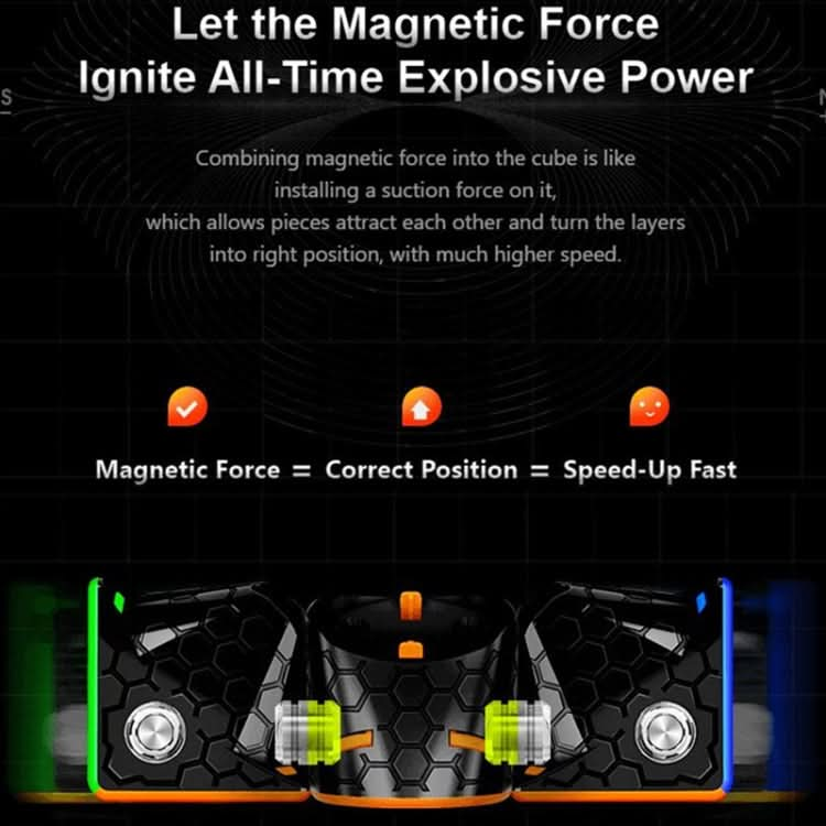 GAN356M Competition Foggy Third-Order Magnetic Magic Cubes, Style: Reluova