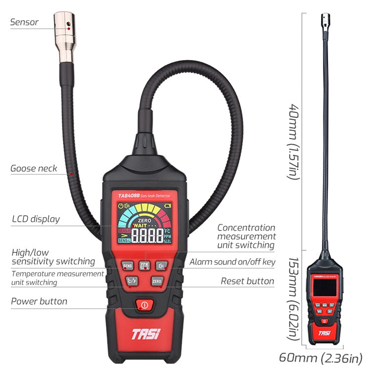 TASI Combustible Gas Detector Natural Gas Flammable Alarm Leak Detector Reluova