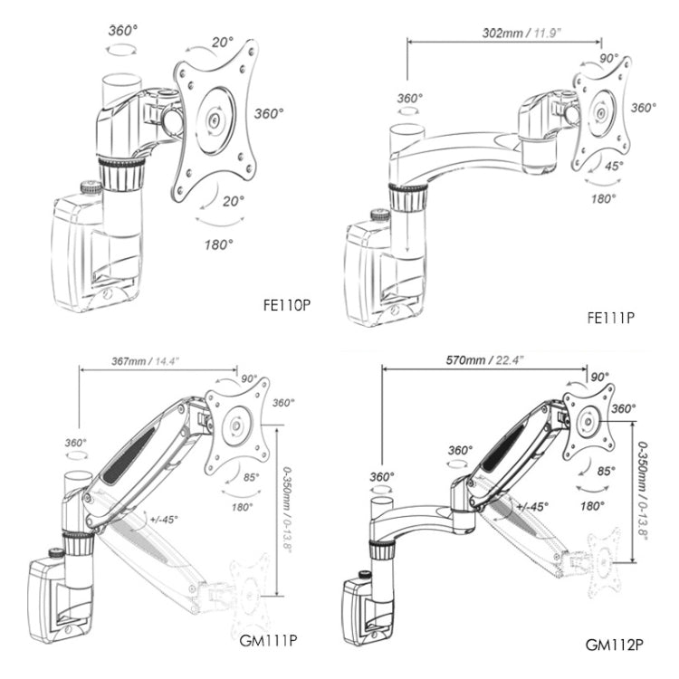 Gibbon Mounts  Lifting and Rotating Computer Monitor Bracket Slide Rail Bracket,Model: My Store