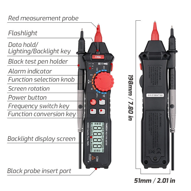 TASI Pen Multimeter Small Portable Intelligent Universal Table, Style: Reluova