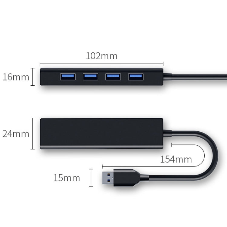 4 X USB 2.0 Ports HUB Converter, Cable Length: 15cm,Style£º