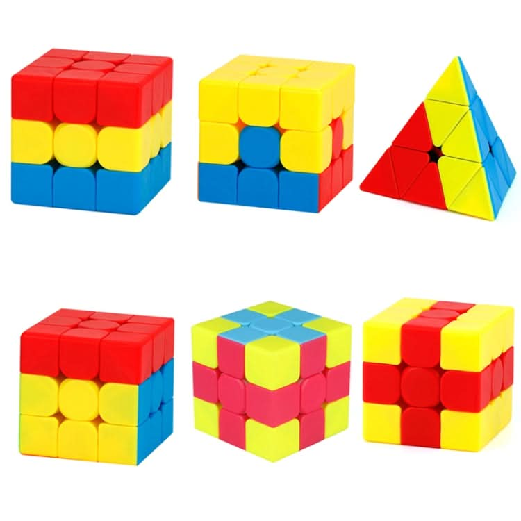 2 PCS Third-order Solid Color Puzzle Early Education Magic Cube Toy, Style:-Reluova