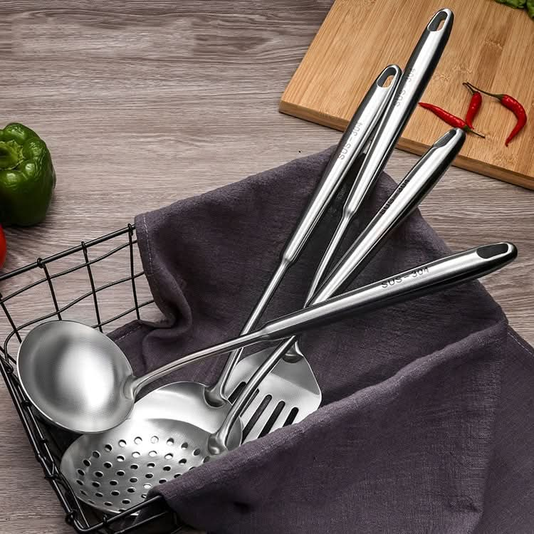 304 Stainless Steel Kitchen Equipment Thickened Hollow Handle Cooking Tool, Style:-Reluova