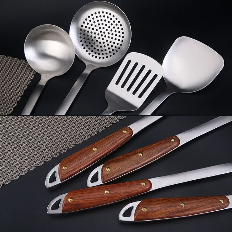 304 Stainless Steel Wooden Handle Kitchenware Home Kitchen Equipment, Style:-Reluova