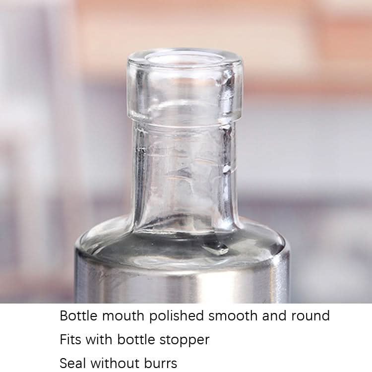 Stainless Steel Glass Oil Bottle Kitchen Pressed Seasoning Bottle Reluova