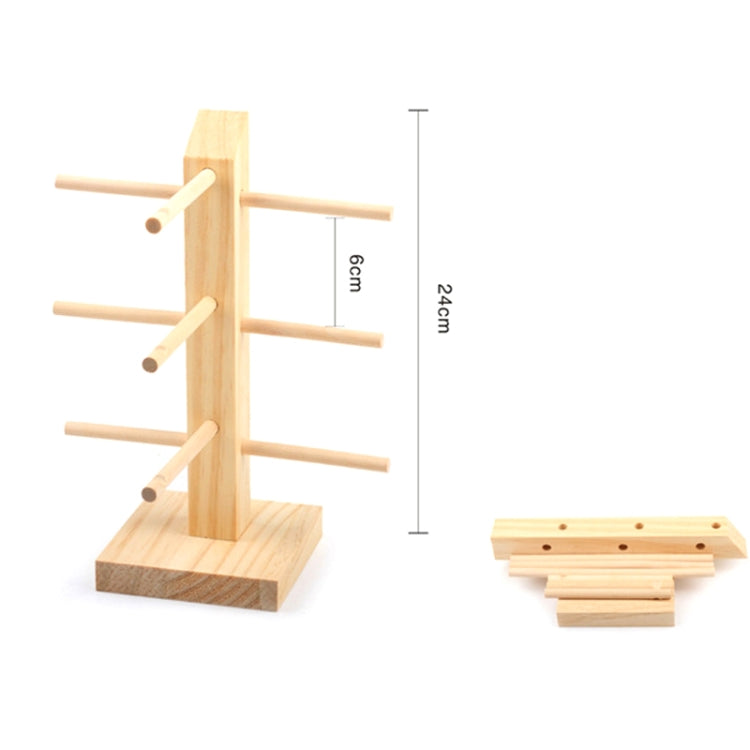 Log Glasses Display Storage Rack 1 Row 2 Pairs Reluova