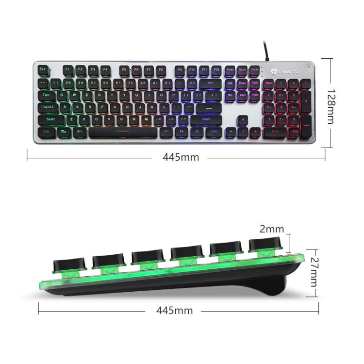 LANGTU L1 104 Keys USB Home Office Film Luminous Wired Keyboard, Cable Length:1.6m My Store