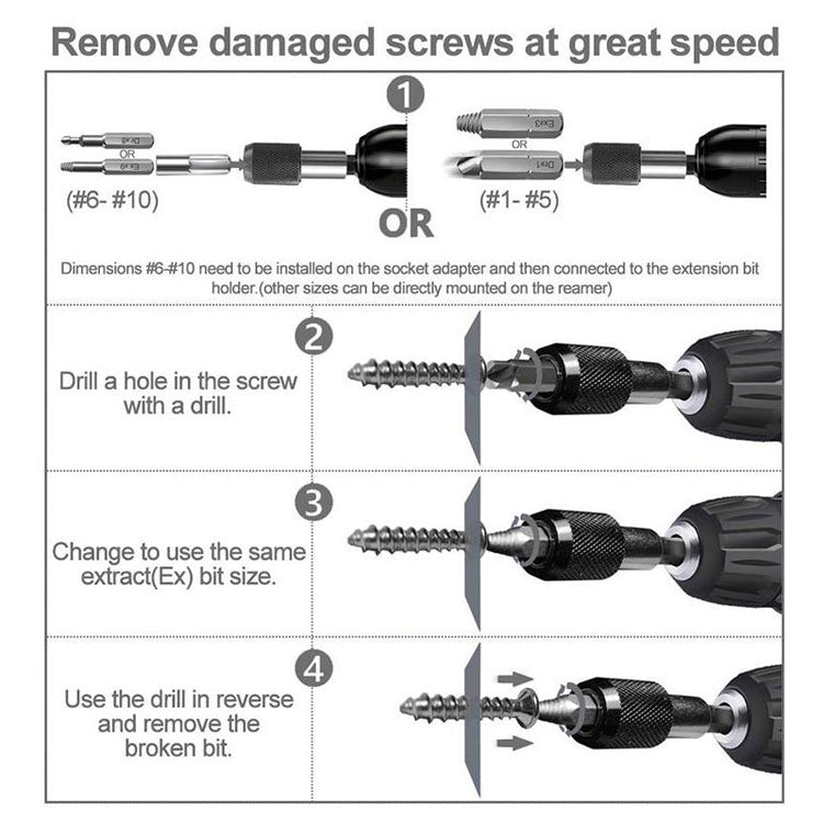 22 PCS / Set Screw Takeout High-Speed Steel Anti-Tooth Refrigerant Removal Tool-Reluova