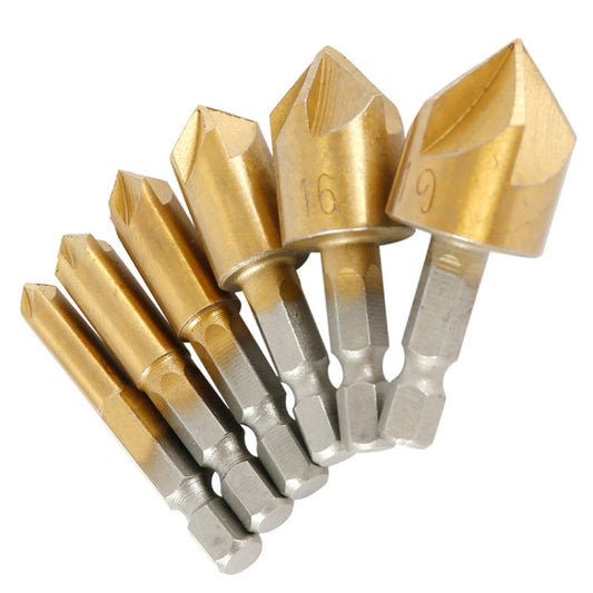 Hexagonal Handle Titanium-Plated Five-Blade Chamer 90 Degree Chamfer Knife Drill My Store