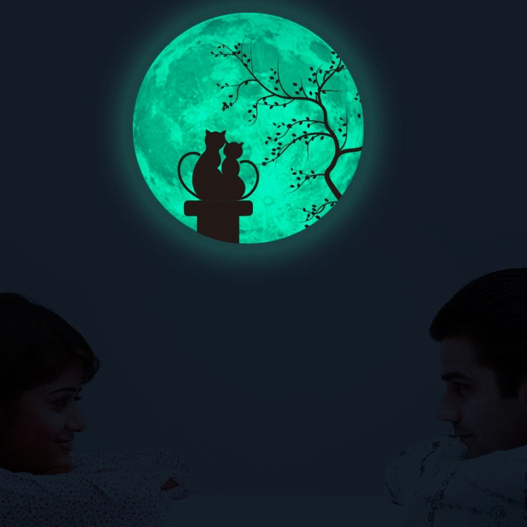 30cm Pink Couple Fluorescent Moon Wall Sticker My Store