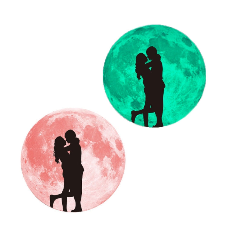 30cm Pink Couple Fluorescent Moon Wall Sticker My Store