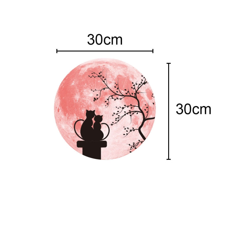 30cm Pink Couple Fluorescent Moon Wall Sticker My Store