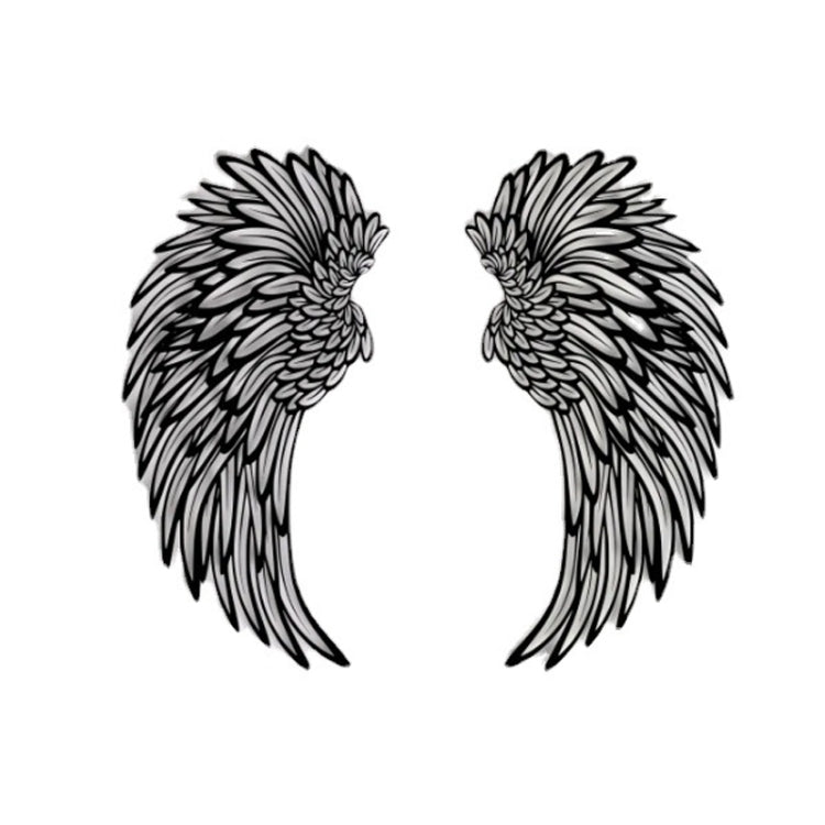 Double Sided Black Engraved Metal Angel Wings Wall Hanging Decoration Without Lights My Store