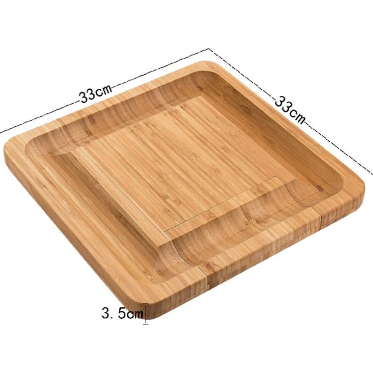 Bamboo Cheese Board With Cutter Cheese Drawer Plate, Size: Reluova