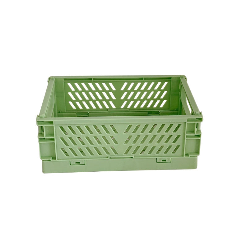 Student Desktop Organizer Folding Plastic Storage Box, Size: Small (Green) My Store