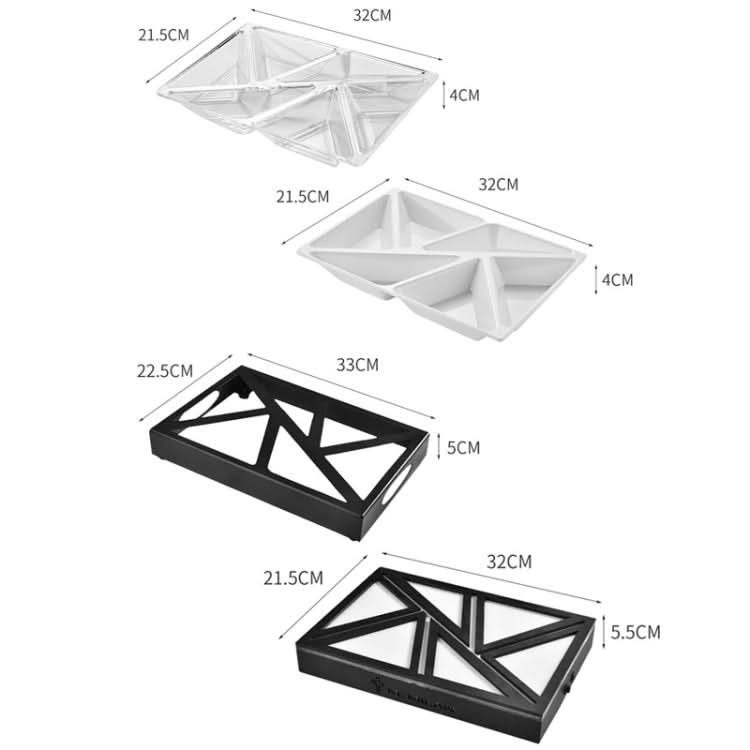 6 In 1 Multifunctional Compartmental Luminous Fruit Tray, Style:-Reluova