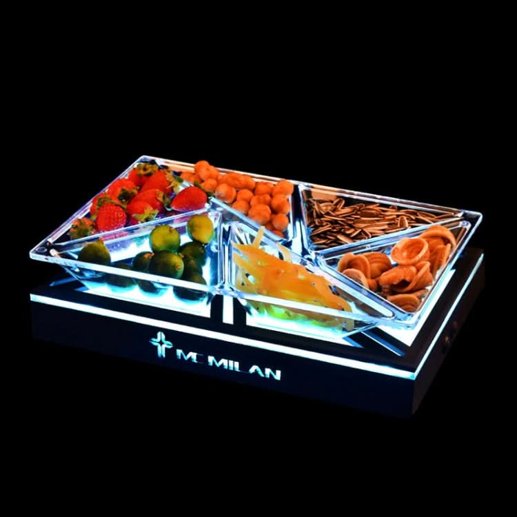 6 In 1 Multifunctional Compartmental Luminous Fruit Tray, Style:-Reluova