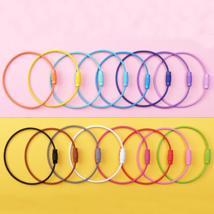 20 PCS Colorful Paint Steel Wire Rope Car Key Ring DIY Accessories-Reluova