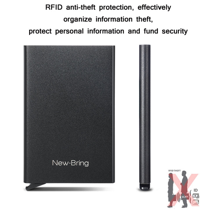 NEWBRING Metal Wallet Automatic Pop-up Anti-degaussing Card Holder