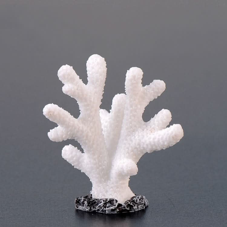 10 PCS Simulation Resin Coral Aquarium Fish Tank Small Ornaments, Colour: No. 3 White-Reluova