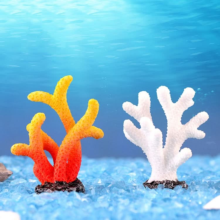 10 PCS Simulation Resin Coral Aquarium Fish Tank Small Ornaments, Colour: No. 3 White-Reluova