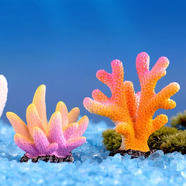 10 PCS Simulation Resin Coral Aquarium Fish Tank Small Ornaments, Colour: No. 3 White-Reluova